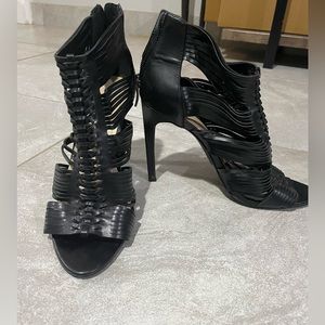 BCBGeneration Black Strapped Heels - good condition!!